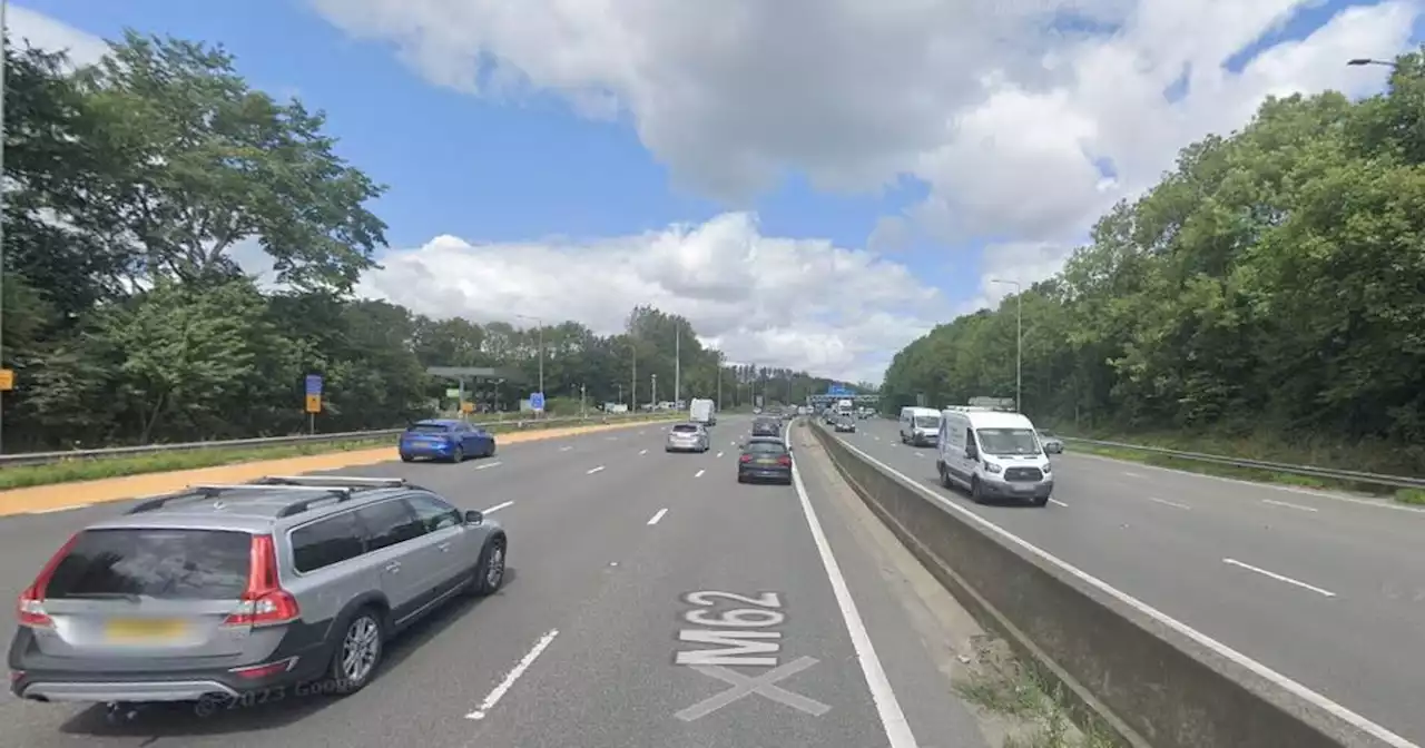 Live as m62 crash near main services causing five miles of traffic