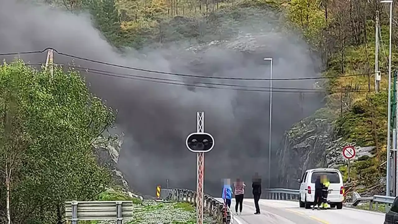 Bilbrann i tunnel – E39 blir langvarig stengd