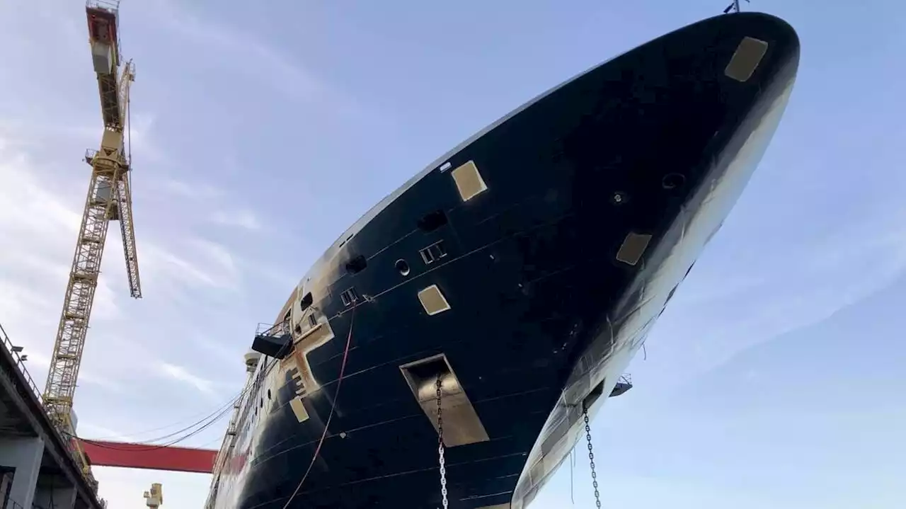 À Saint-Nazaire, le super yacht « Ilma » dévoile son incroyable silhouette