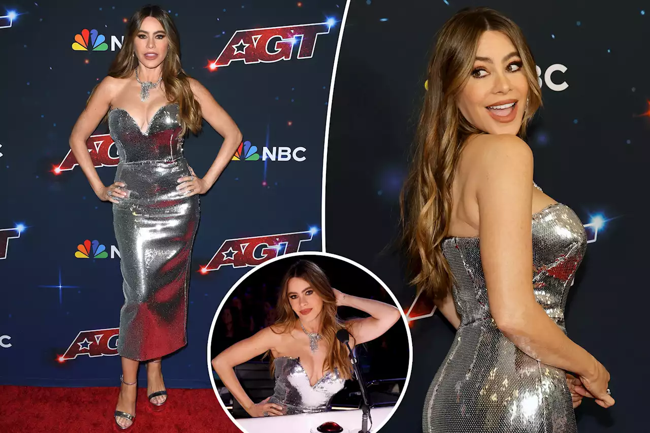 Sofía Vergara stuns in plunging silver gown on the ‘America’s Got Talent’ red carpet