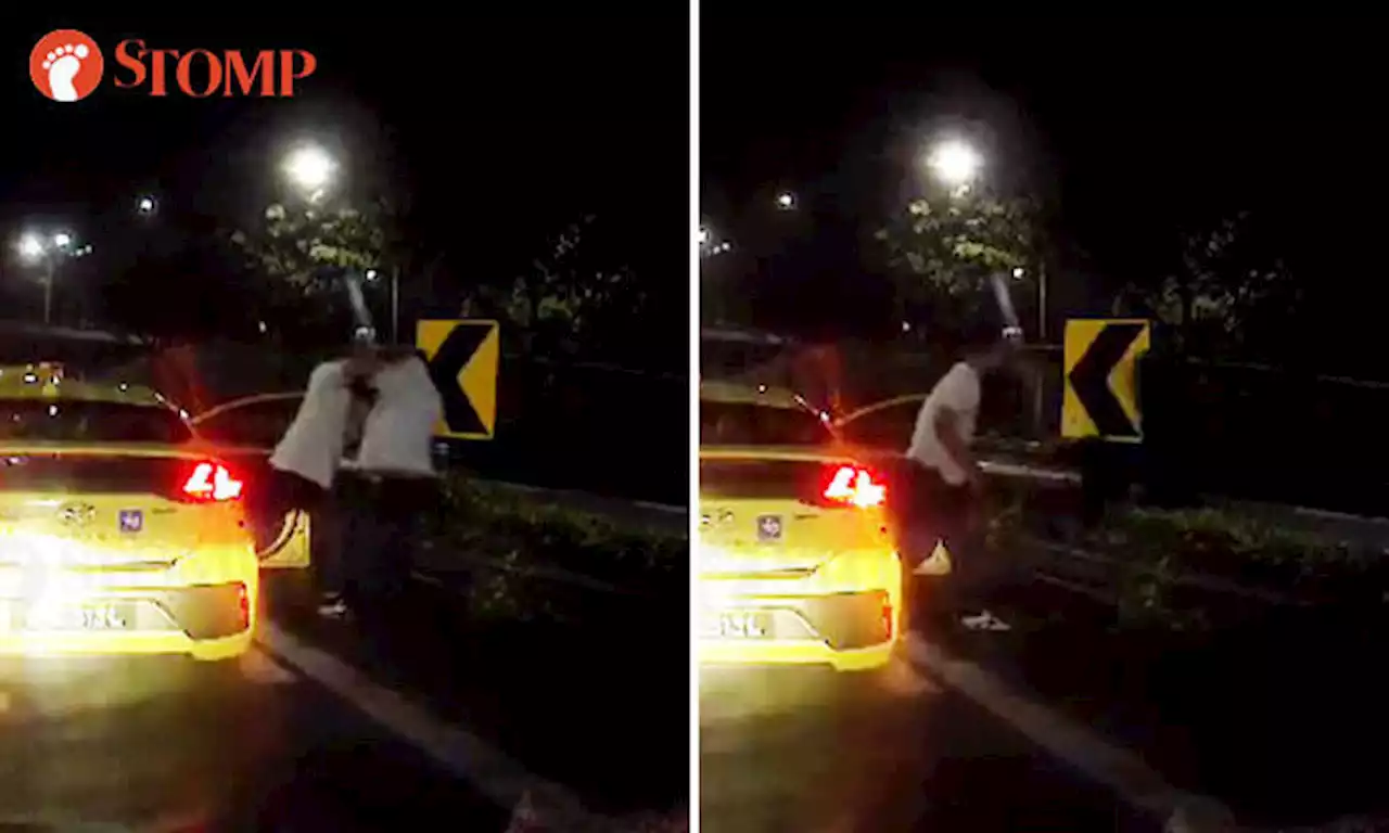 Cabby pushes Grab driver into drain and drives off after dispute along PIE, police investigating