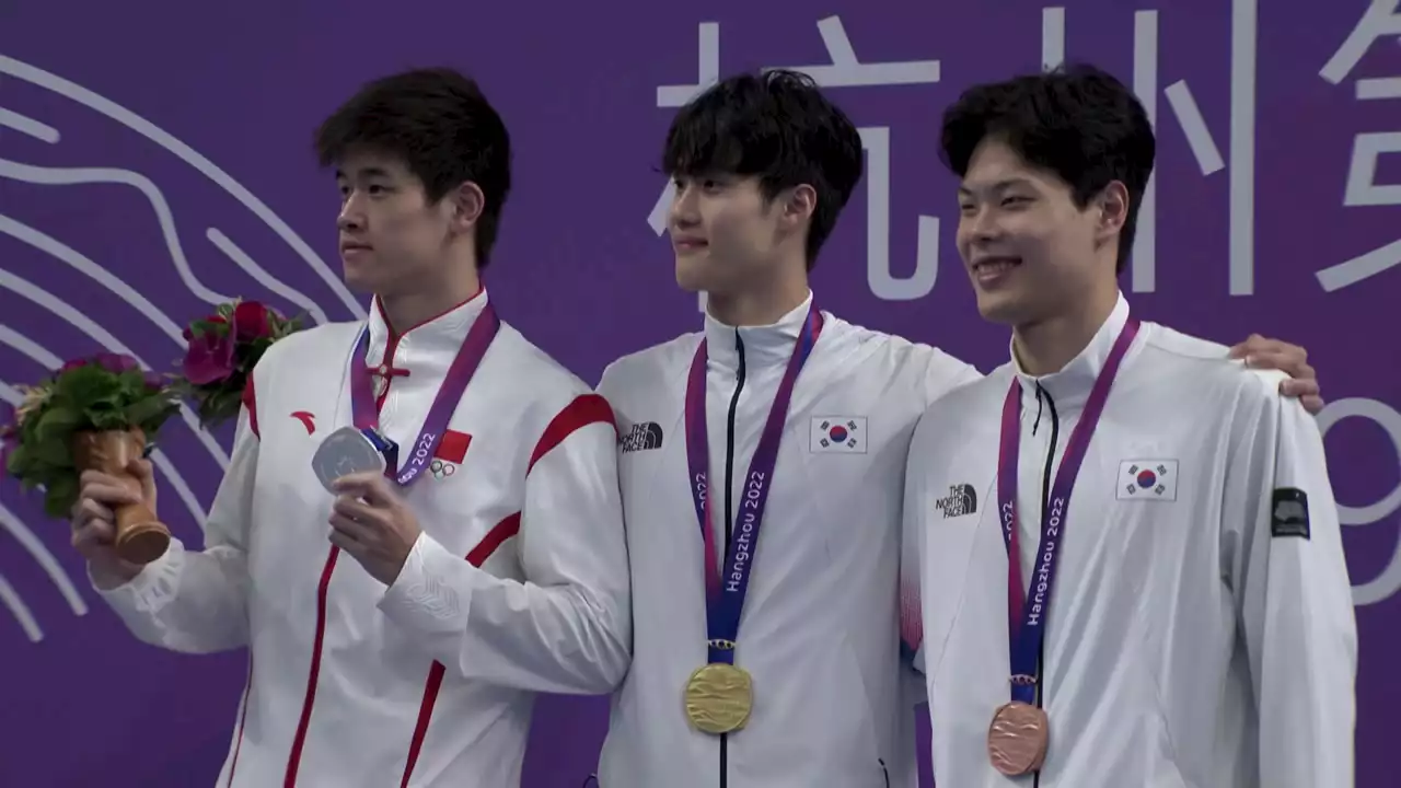 '최강 황선우' 자유형 200m AG 신기록 金...2관왕 달성