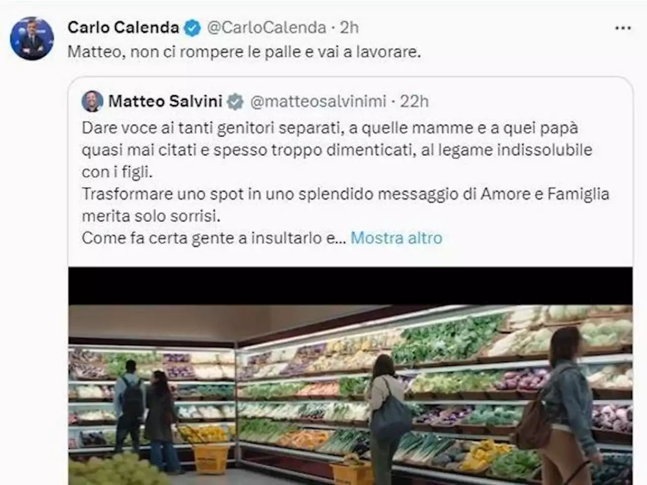 Calenda contro Salvini sullo spot della pesca: «Matteo, non romperci le p***e, vai a lavorare»