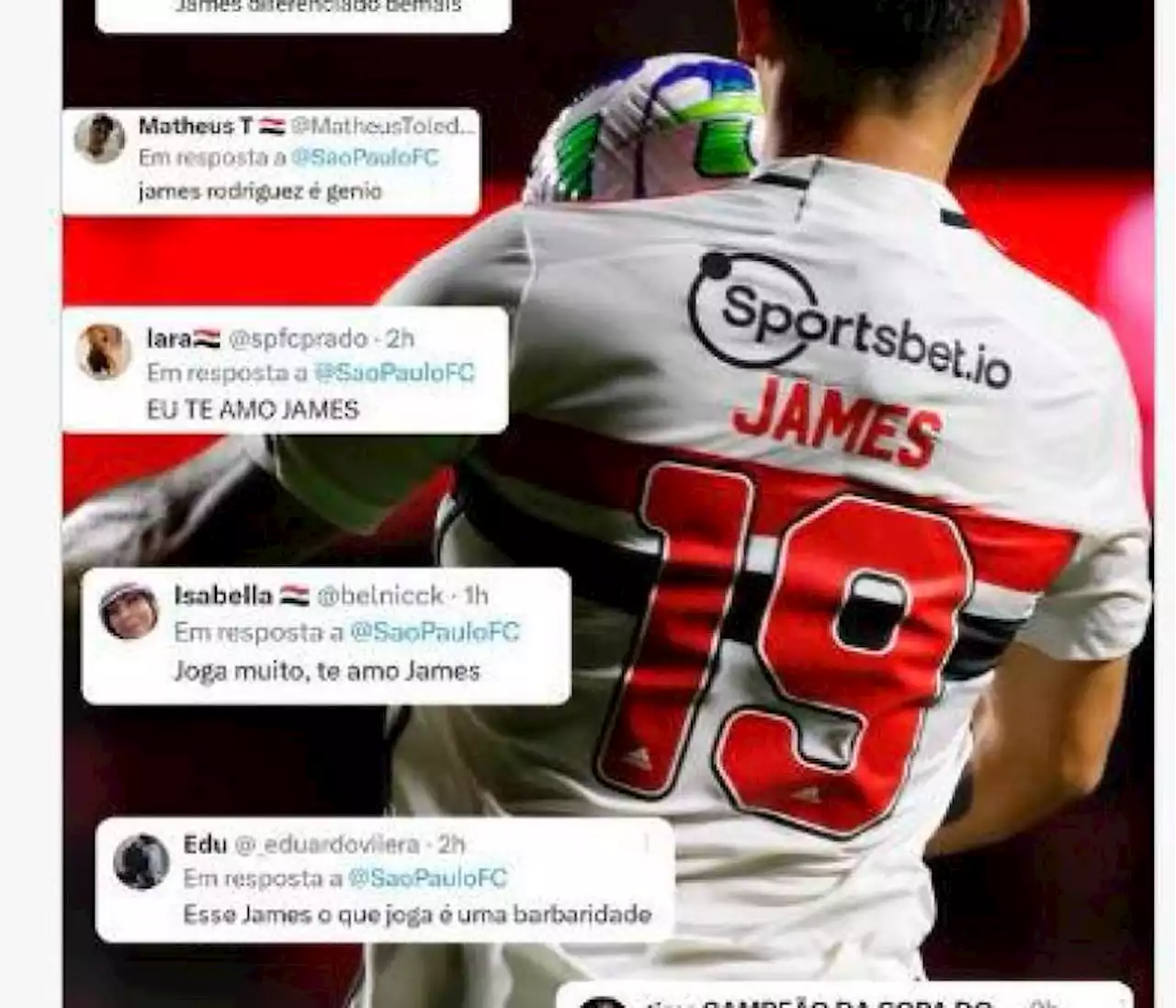 Los hinchas del Sao Paulo encantados con James Rodríguez