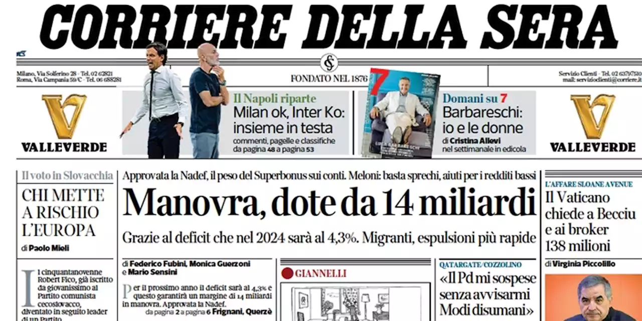 Le prime pagine di oggi - Il Post