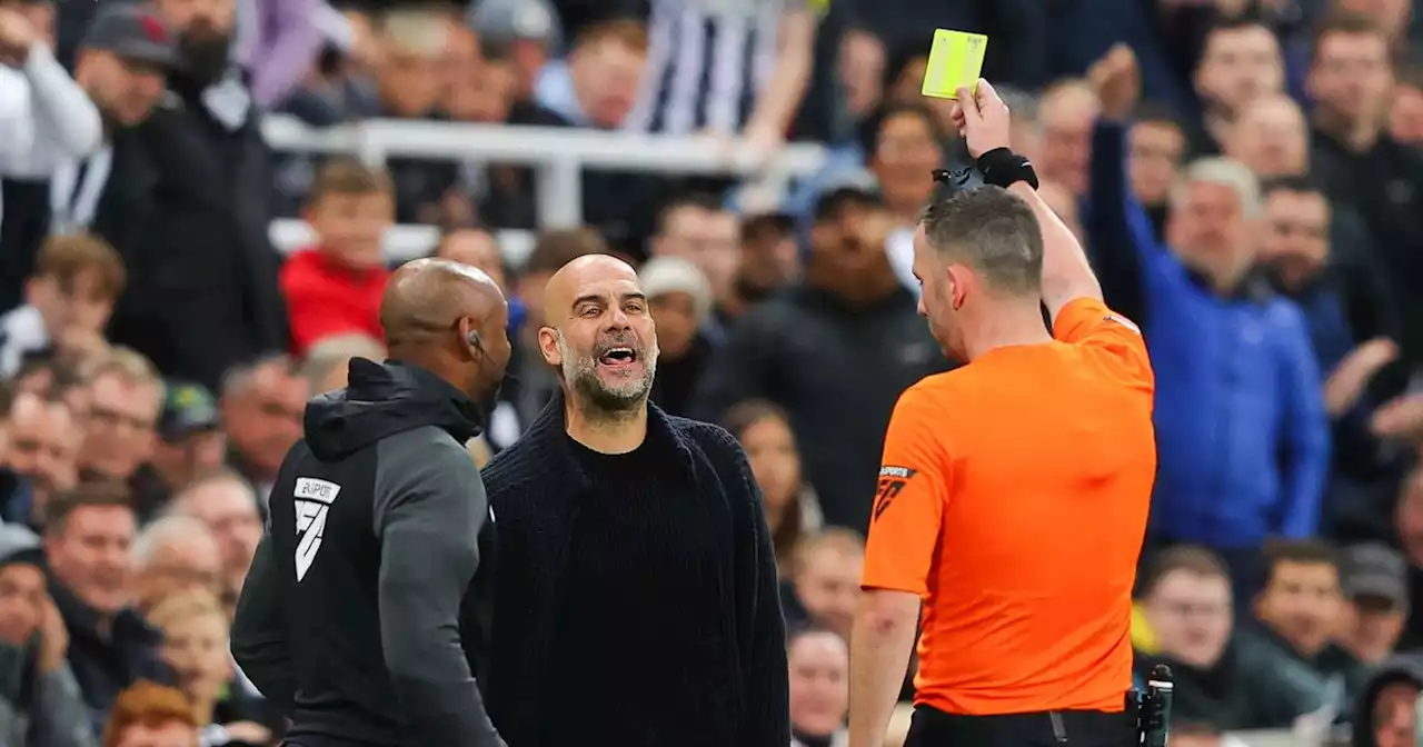 Pep Guardiola addresses his yellow card in Man City defeat to Newcastle