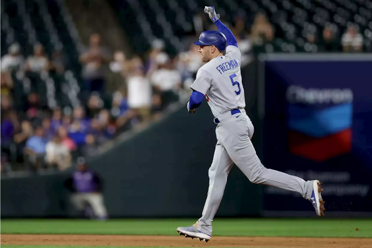 Freddie Freeman homers in nightcap as Dodgers split doubleheader for Rockies' 100th loss this season