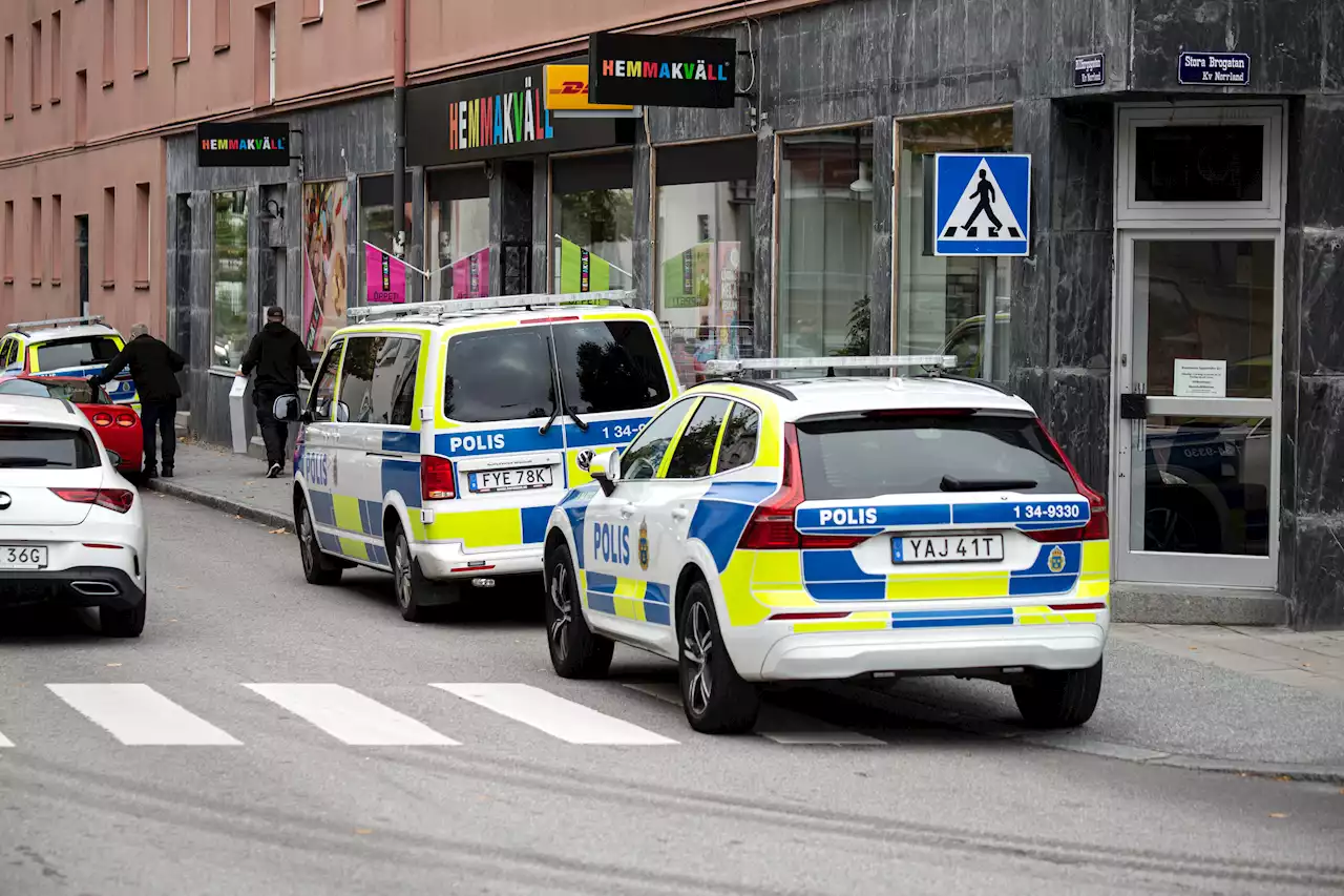 Polisinsats i centrala Norrtälje