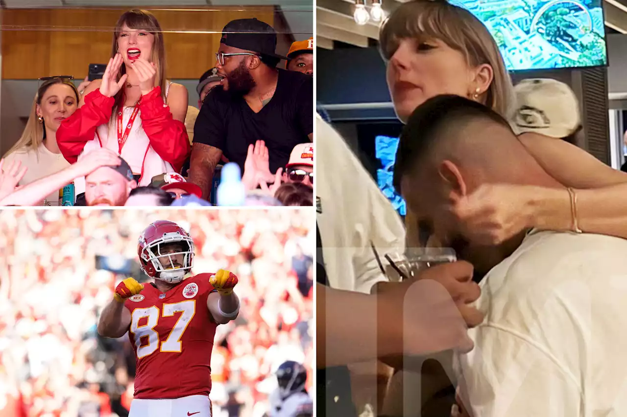 Taylor Swift and Travis Kelce show major PDA at post-game party