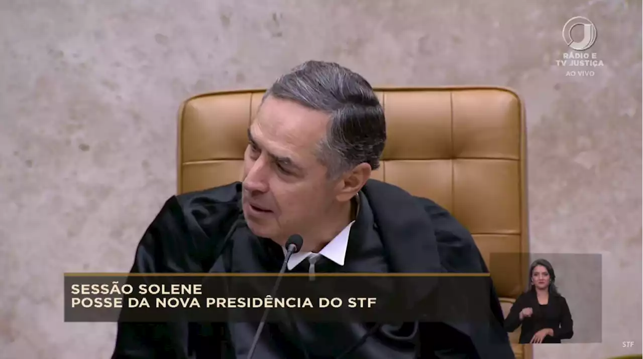 Barroso diz em sua posse que STF conviverá em harmonia com Legislativo