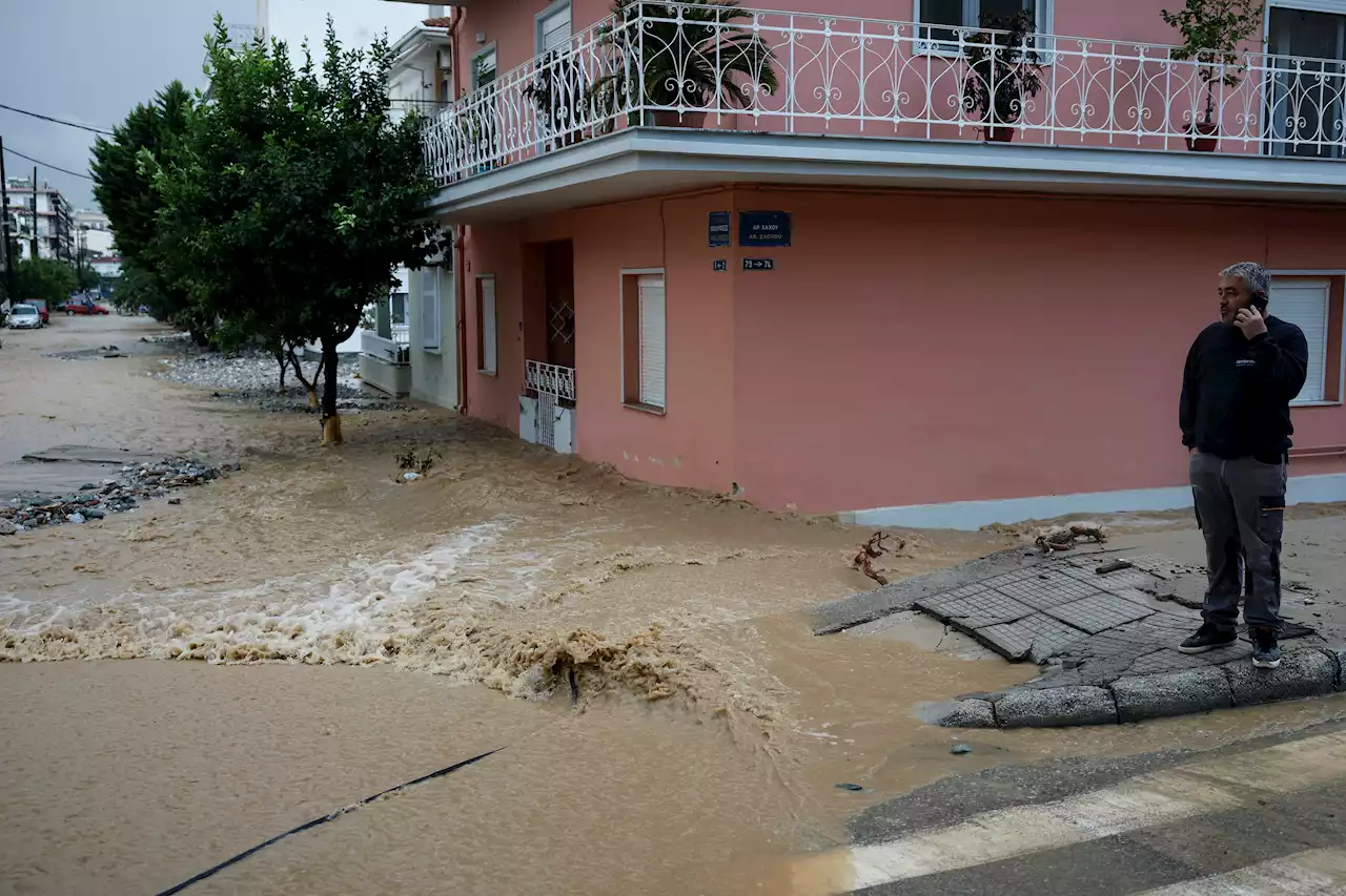 Flooded homes, streets as another storm hits battered central Greece