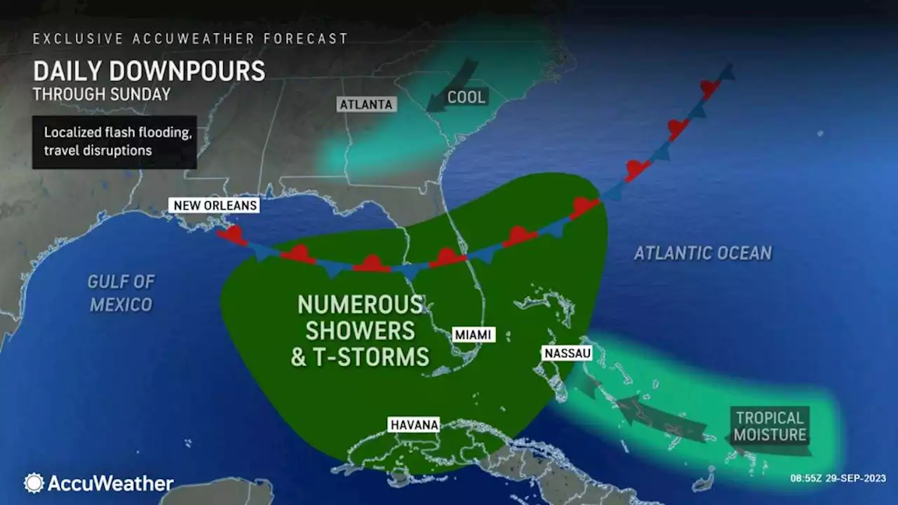 Downpours to drench Florida Peninsula through Sunday