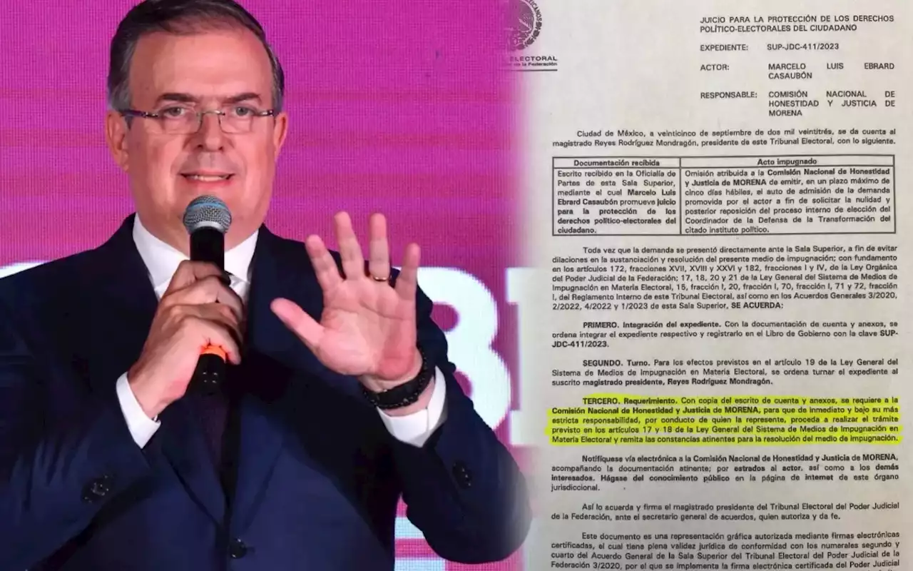 Ebrard: Tribunal Electoral ordena a Morena responda a mi impugnación