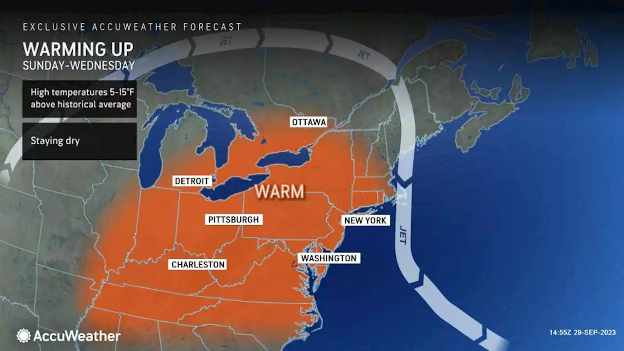 Warmer, dry conditions to expand to East Coast into early October