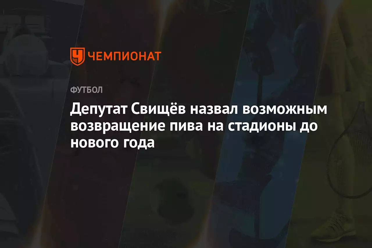 Депутат Свищёв назвал возможным возвращение пива на стадионы до нового года