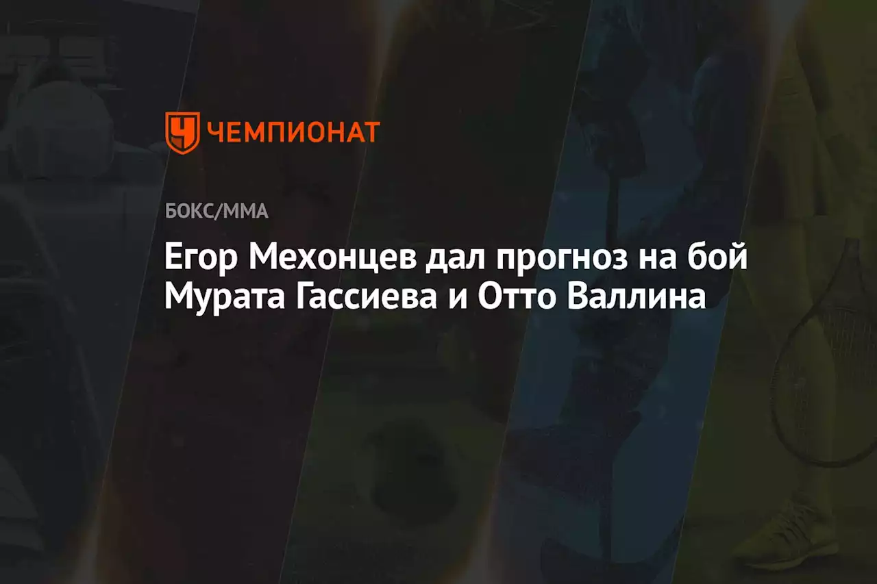 Егор Мехонцев дал прогноз на бой Мурата Гассиева и Отто Валлина