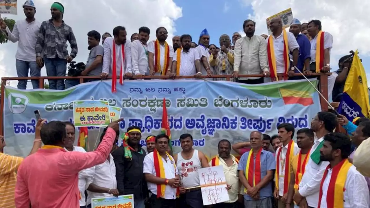 Drought-hit Indian farmers protest against sharing of river water