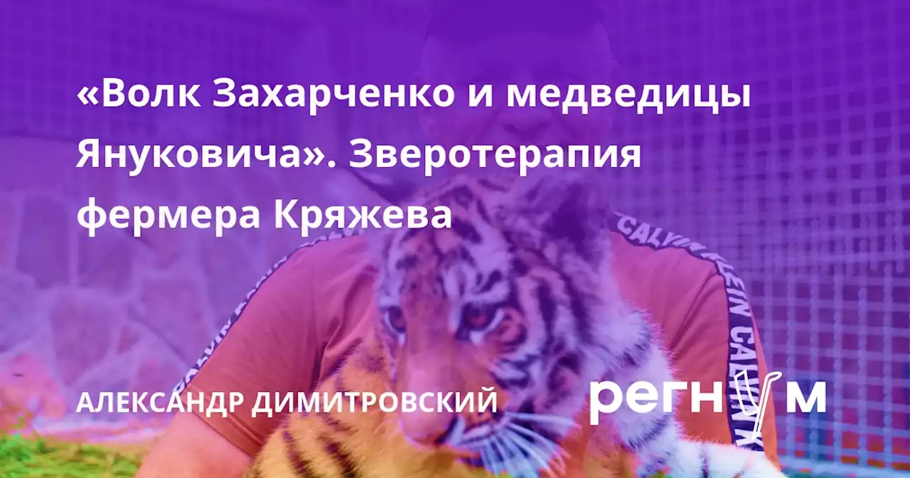 «Волк Захарченко и медведицы Януковича». Зверотерапия фермера Кряжева