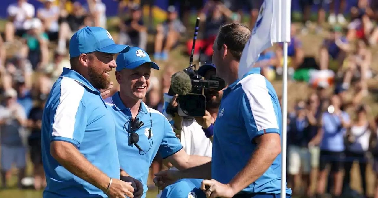 Shane Lowry and Rory McIlory react to Ryder Cup foursomes clean sweep