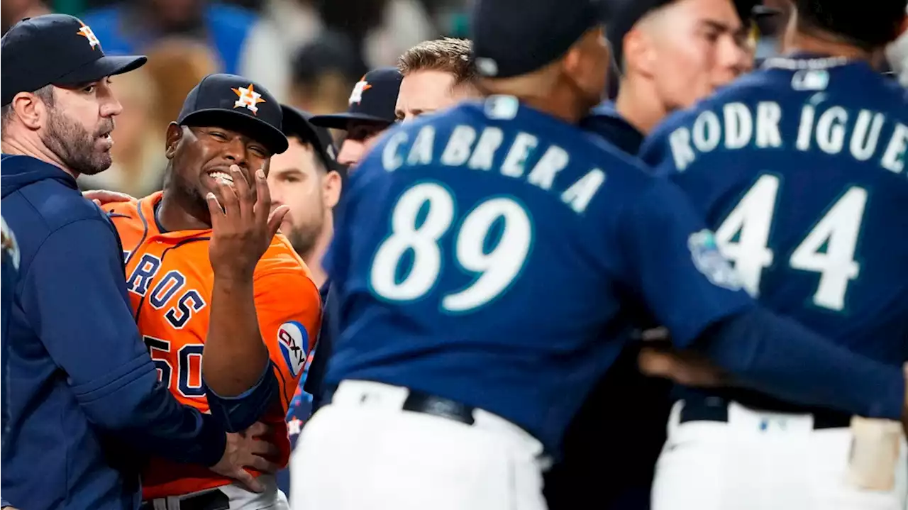 Astros' Hector Neris apologizes for what led to benches clearing in Houston-Seattle game Wednesday