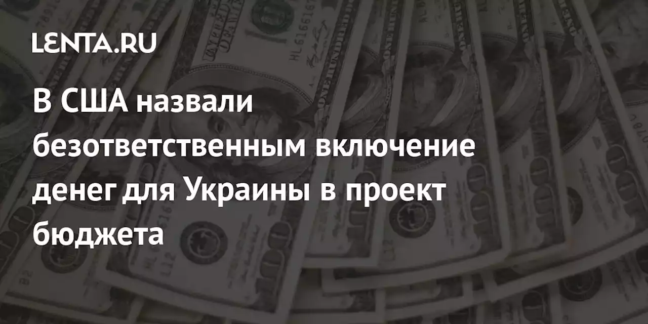 В США назвали безответственным включение денег для Украины в проект бюджета