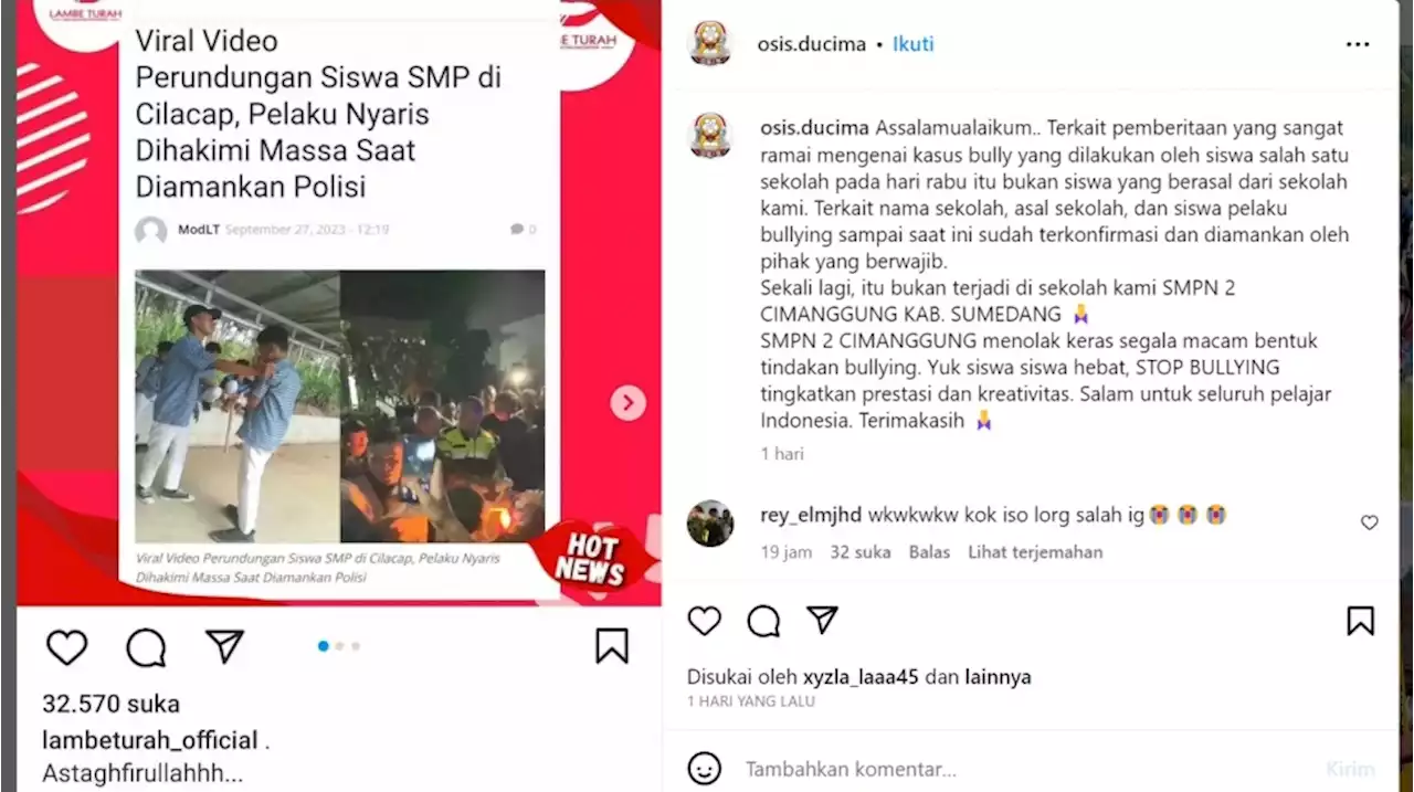 Gara-gara Kasus Bully Pelajar di Cilacap, Sekolah Ini Jadi Korban Salah Sasaran Serangan Netizen