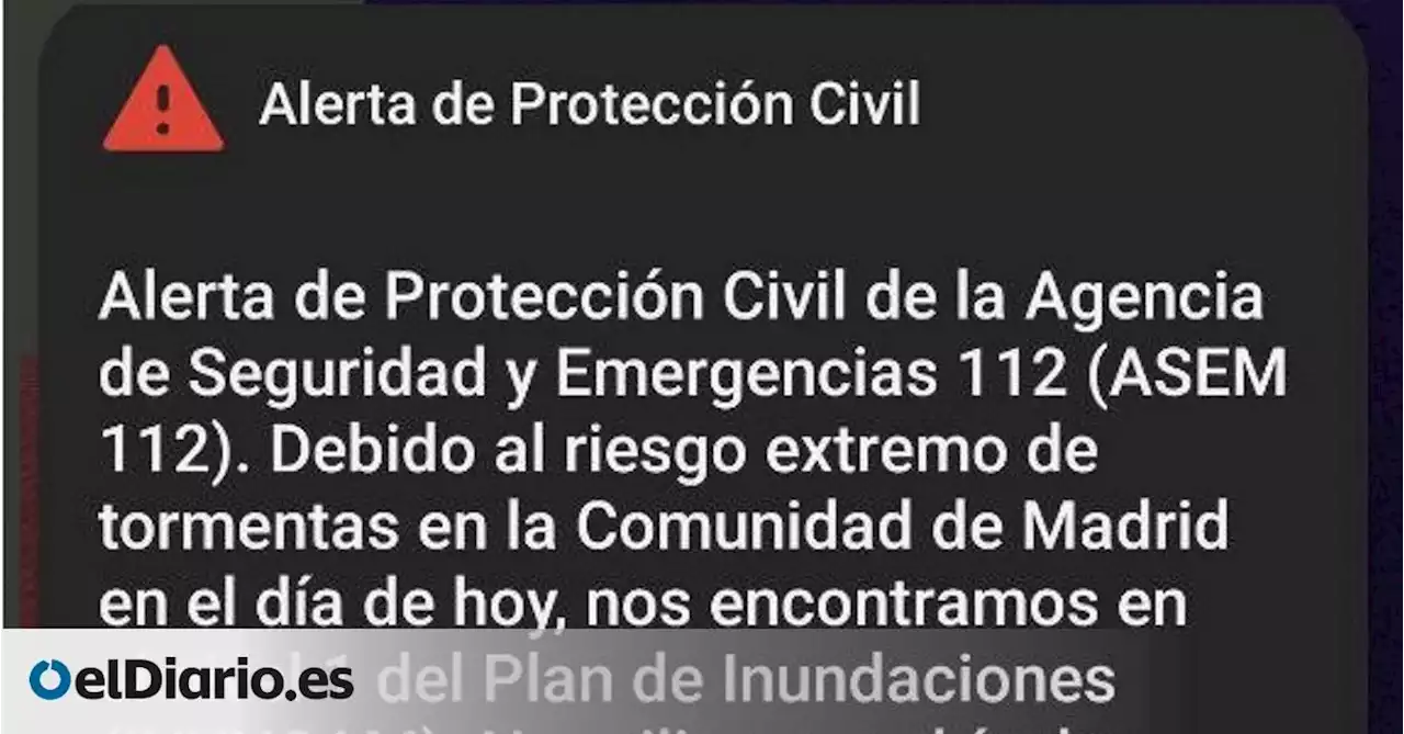 Cómo se ha enviado el mensaje de alerta de Protección Civil a los móviles que están en la Comunidad de Madrid