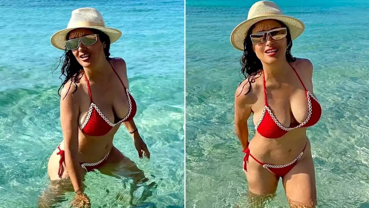 Salma Hayek celebrates 57th birthday in racy red bikini: ‘So happy to be alive’