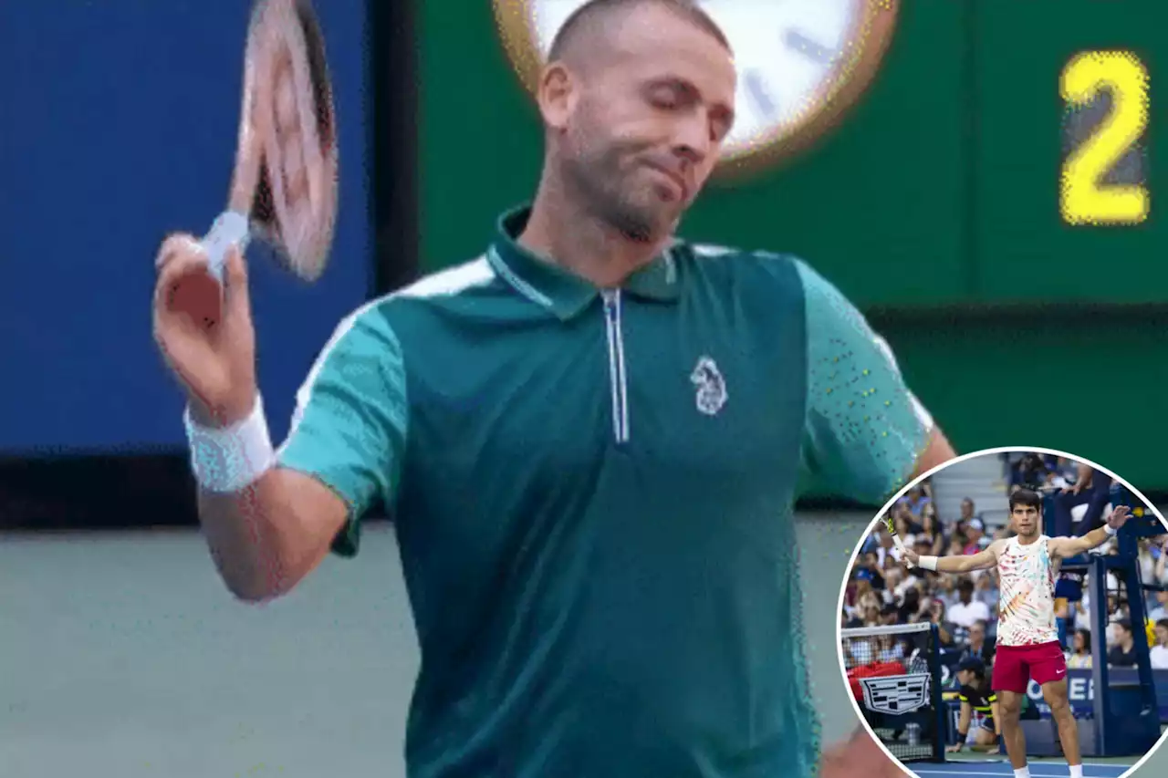 Carlos Alcaraz’s insane shots cause Dan Evans racket-toss fit