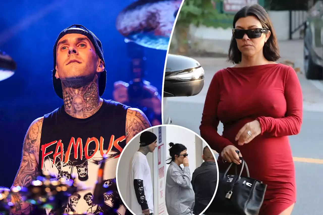 Travis Barker, pregnant Kourtney Kardashian seen leaving hospital after ‘urgent family matter’