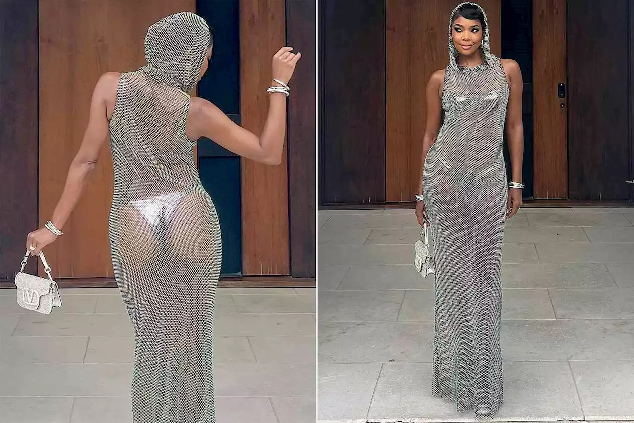 Gabrielle Union Almost Bares All in Sheer Silver Dress and Thong For Beyoncé's Renaissance World Tour