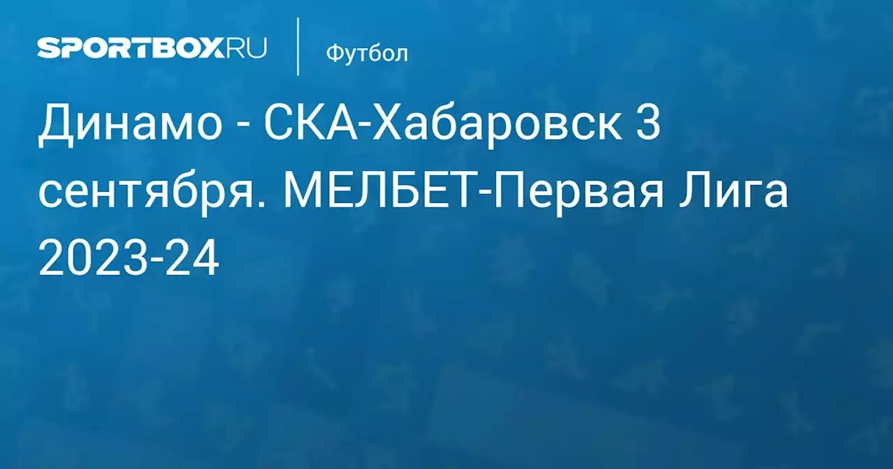 - Динамо 3 сентября. МЕЛБЕТ-Первая Лига 2023-24. Протокол матча