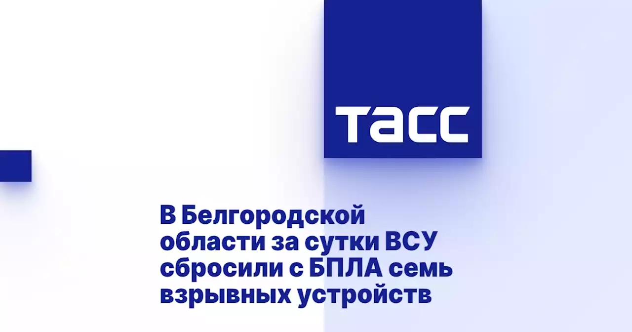 В Белгородской области за сутки ВСУ сбросили с БПЛА семь взрывных устройств