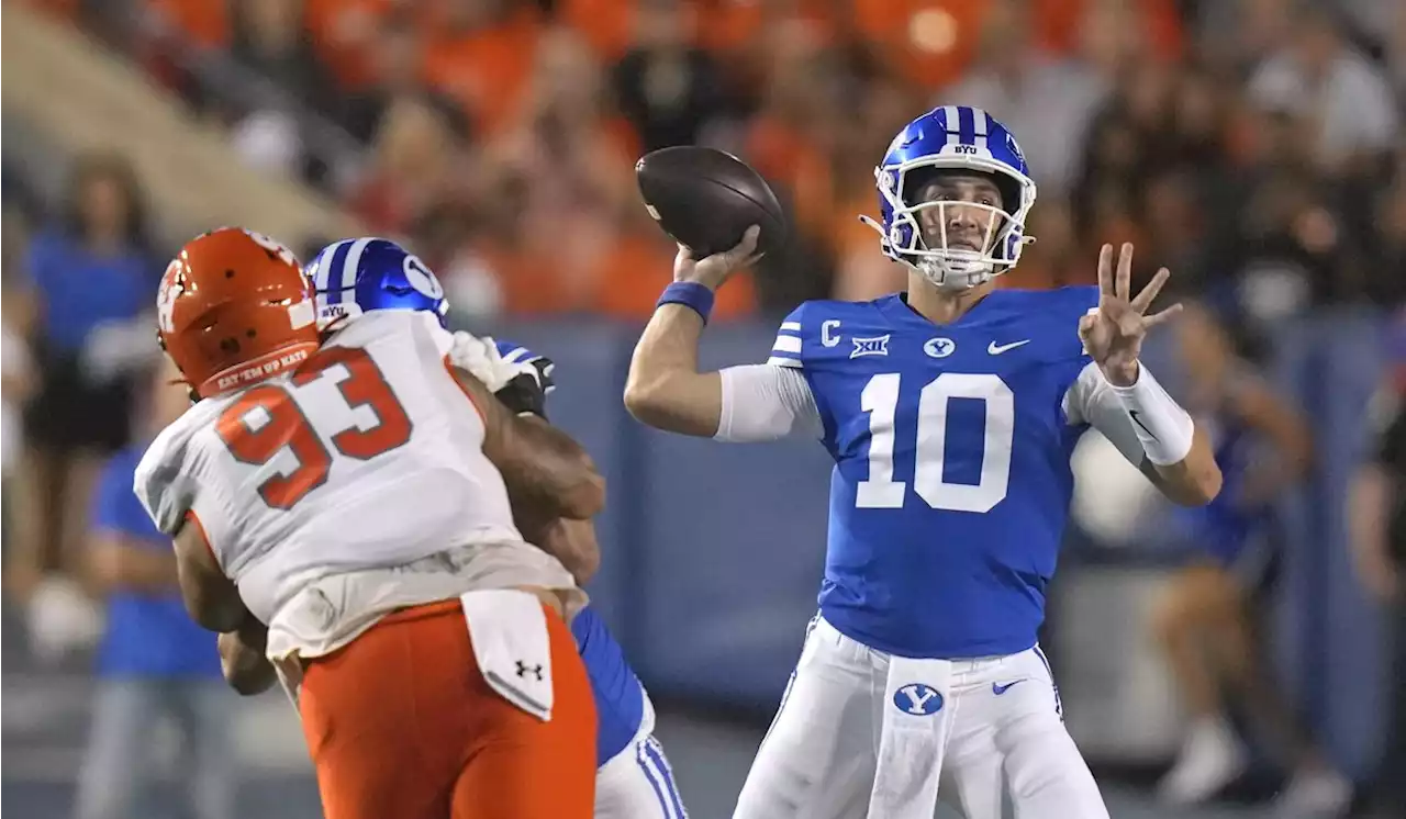 BYU’s QB Slovis, defense blank Sam Houston 14-0