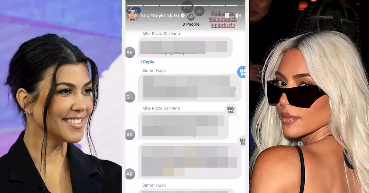 Kourtney Kardashian Shared Texts Claiming That Kim's 'Not Kourtney' Group Chat Doesn't Exist