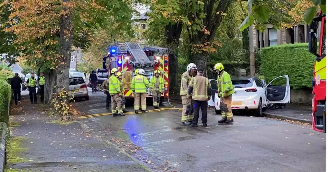 Car 'burst into flames' after crashing into lamppost on Scots street