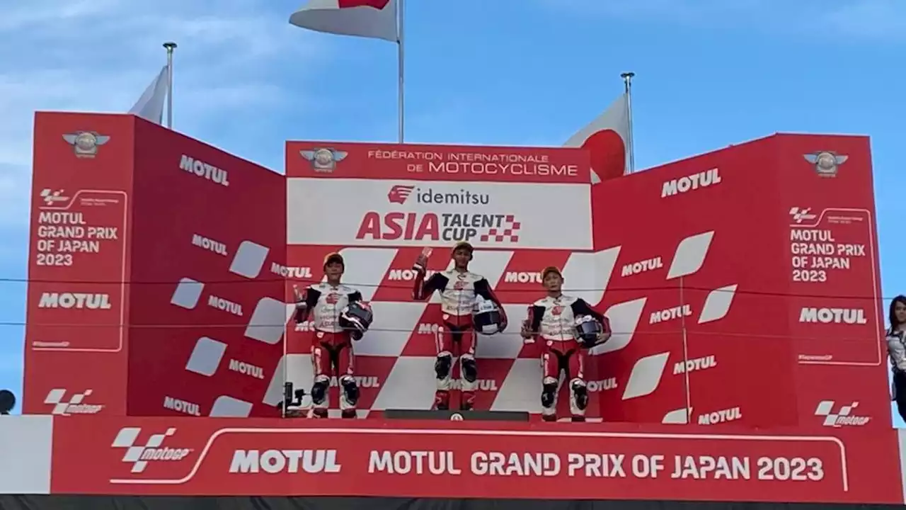 Veda Ega Pratama Kumandangkan Indonesia Raya dari Podium Tertinggi IATC Motegi 2023