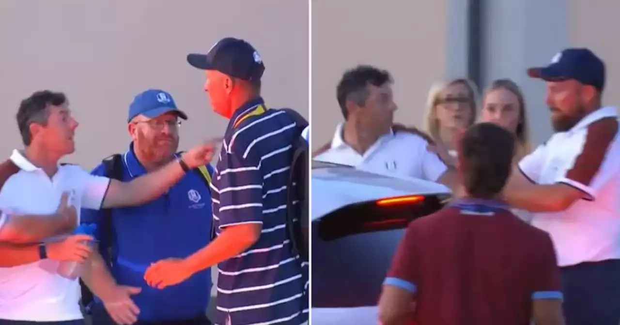 Rory McIlroy held back in furious car park exchange after late Ryder Cup drama