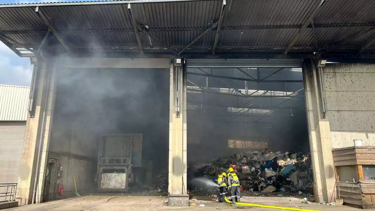 Großbrand in Müllentsorgungsbetrieb: Acht Wehren im Einsatz