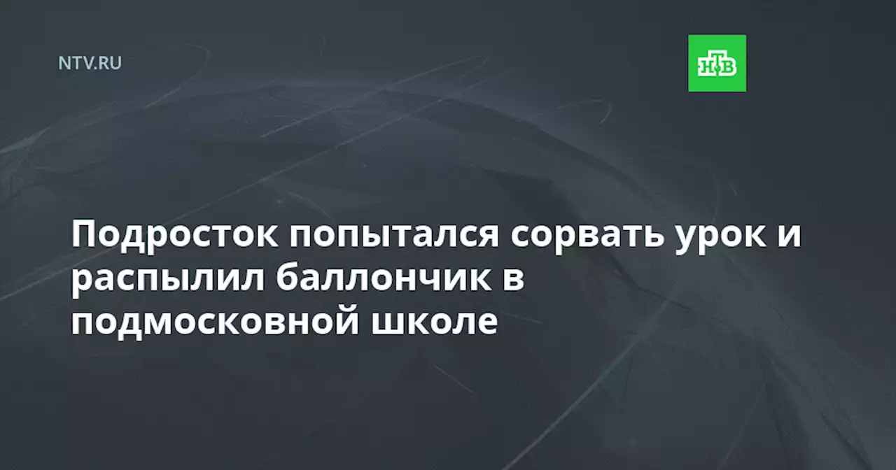 Подросток попытался сорвать урок и распылил баллончик в подмосковной школе