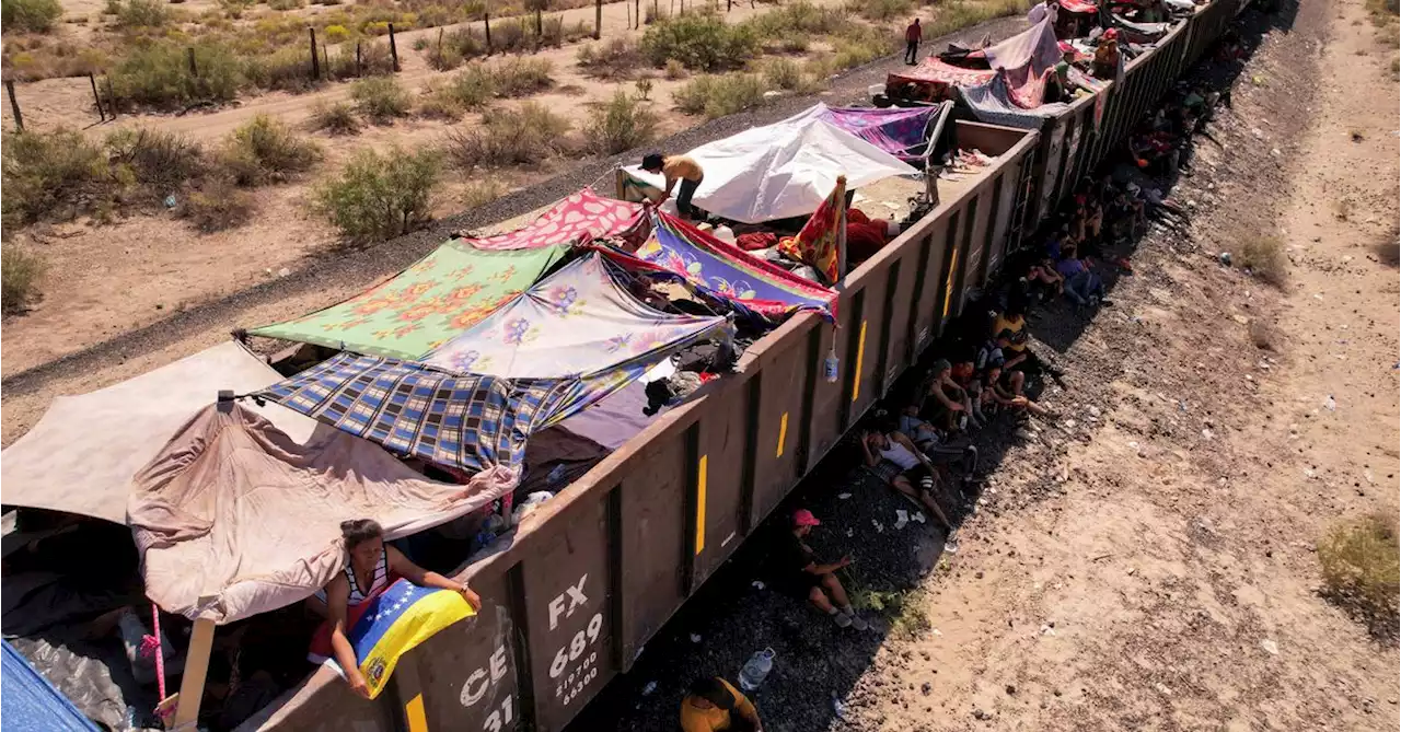 Migrants aboard Mexico cargo trains stranded miles from U.S. border