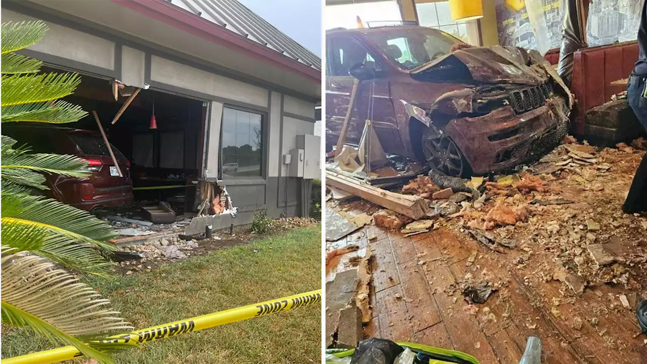 Man crashes Jeep into Denny's restaurant, injuring 23 people inside, Rosenberg police say