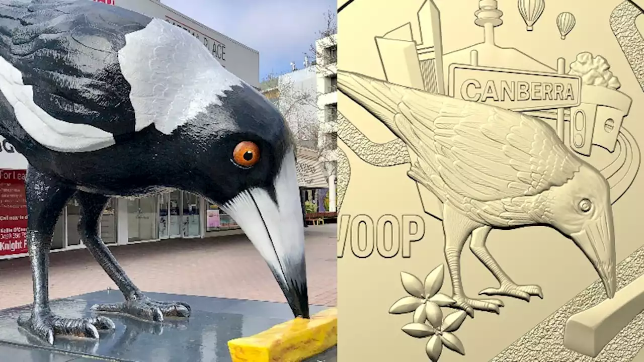 Chip-loving magpie swoops in to join Australia's top 'big things' on new collectible coins