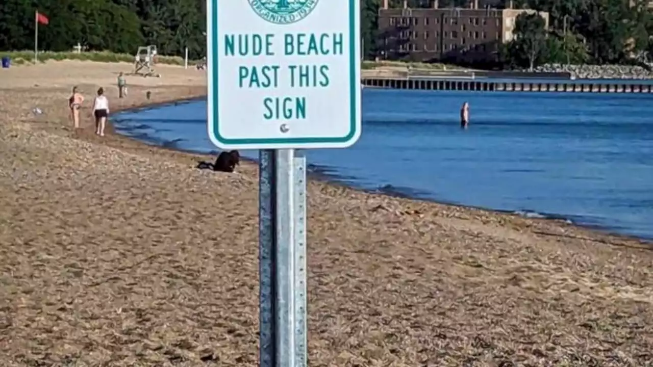 Someone installed a 'nude beach' sign at Chicago beach, alderwoman says