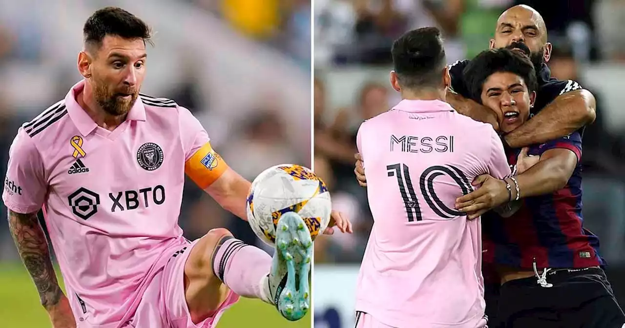 Messi's former Navy Seal bodyguard grabs pitch invader around the neck in Miami