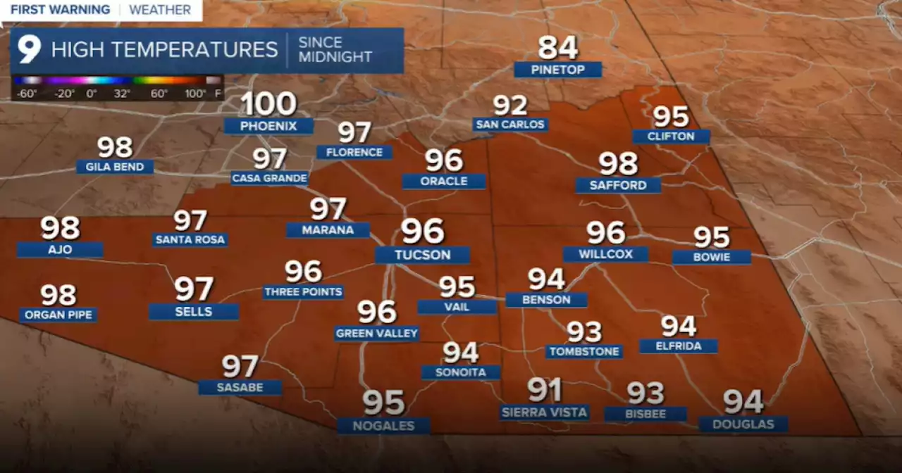 Rain chances go away and high temperatures come back this week