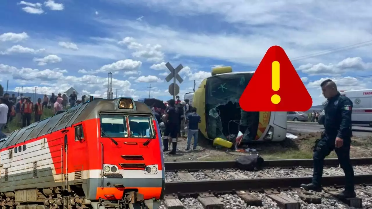 Tren arrolla a autobús de pasajeros en Hidalgo; hay muertos y heridos I Video