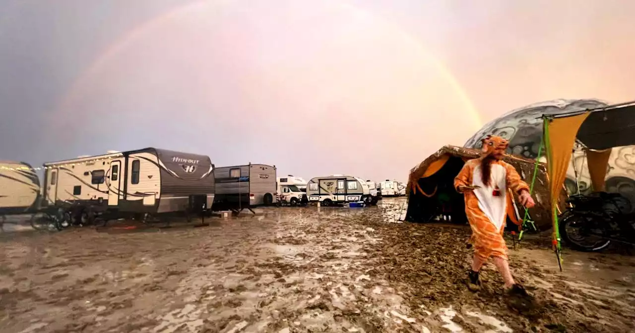 Man dies at Burning Man festival, where more rain is expected Sunday