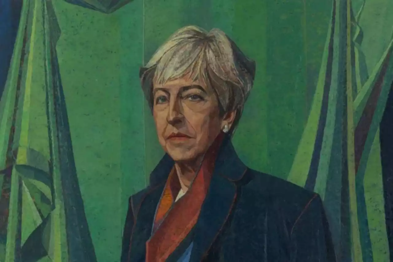 Picture of Tory PM May unveiled in Parliament