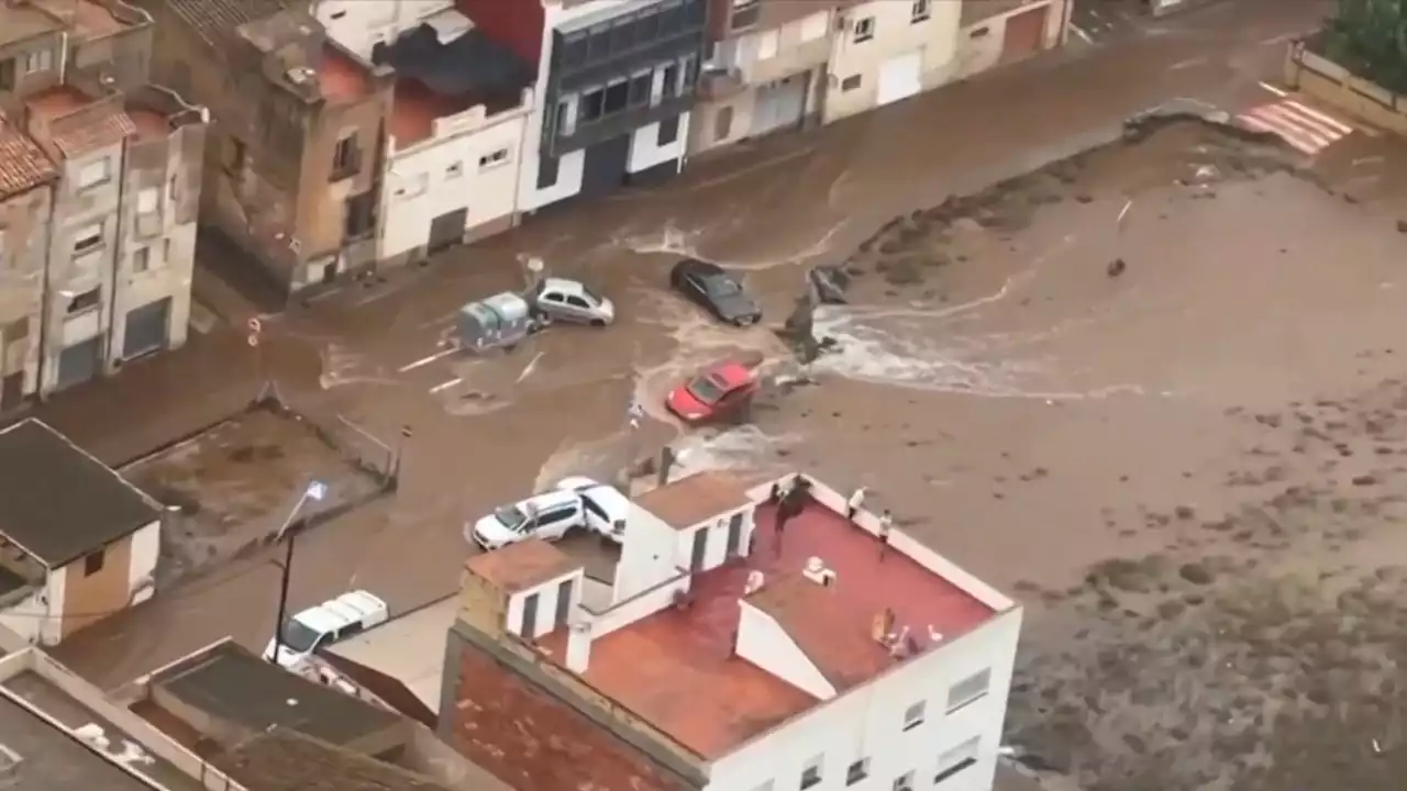 Residents told to stay at home as torrential rain causes major flooding in Spain